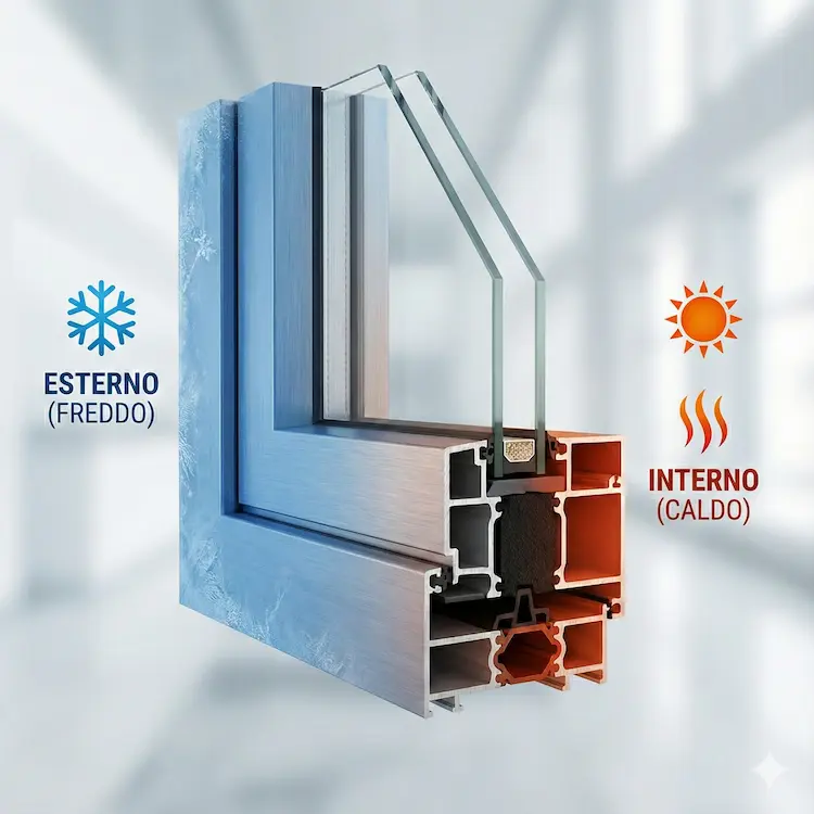 Dettaglio finestra alluminio